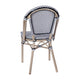 Black & White/Light Natural Frame |#| All-Weather Commercial Paris Chair with Light Natural Aluminum Frame-Black/White