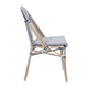 Black & White/Light Natural Frame |#| All-Weather Commercial Paris Chair with Light Natural Aluminum Frame-Black/White
