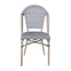 Black & White/Light Natural Frame |#| All-Weather Commercial Paris Chair with Light Natural Aluminum Frame-Black/White
