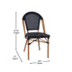 Black/Natural Frame |#| All-Weather Commercial Paris Chair with Natural Aluminum Frame-Black