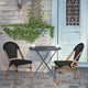 Black/Natural Frame |#| All-Weather Commercial Paris Chair with Natural Aluminum Frame-Black