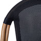 Black/Natural Frame |#| All-Weather Commercial Paris Chair with Natural Aluminum Frame-Black