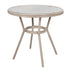 Marseille Indoor/Outdoor Commercial French Bistro 31.5" Table, Textilene, Glass Top, Bamboo Print Aluminum Frame