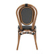 Black/Natural Frame |#| All-Weather Commercial Paris Chair with Natural Metal Frame-Black