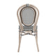 Black & White/Light Natural Frame |#| All-Weather Commercial Paris Chair with LT Natural Metal Frame-Black/White