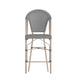 Black & White/Light Natural Frame |#| All-Weather Commercial Paris Stool with Light Natural Metal Frame-Black/White