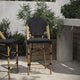 Black/Natural Frame |#| All-Weather Commercial Paris Stool with Natural Metal Frame-Black