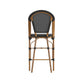Black/Natural Frame |#| All-Weather Commercial Paris Stool with Natural Metal Frame-Black