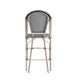 Black & White/Light Natural Frame |#| All-Weather Commercial Paris Stool with Light Natural Metal Frame-Black/White