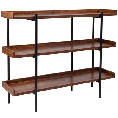 Mayfair 3 Shelf 35"H Storage Display Unit Bookcase with Metal Frame - View 1
