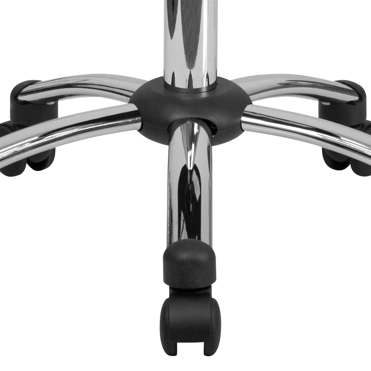 Backless Black Adjustable Multi-Purpose Ergonomic Stool With Chrome Base