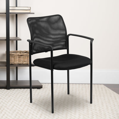 Mesh Comfortable Stackable Steel Side Chair with Arms