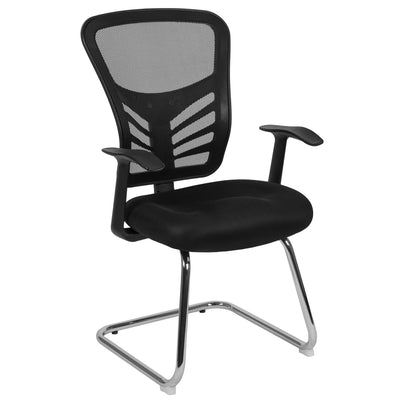 Mesh Side Reception Chair with Chrome Sled Base - View 1