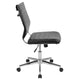 Black |#| Mid-Back Armless Black LeatherSoft Ribbed Executive Swivel Office Chair