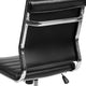 Black |#| Mid-Back Armless Black LeatherSoft Ribbed Executive Swivel Office Chair