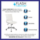 White |#| Mid-Back Armless White LeatherSoft Ribbed Executive Swivel Office Chair