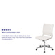 White |#| Mid-Back Armless White LeatherSoft Ribbed Executive Swivel Office Chair