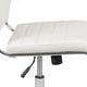 White |#| Mid-Back Armless White LeatherSoft Ribbed Executive Swivel Office Chair