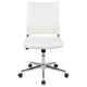 White |#| Mid-Back Armless White LeatherSoft Ribbed Executive Swivel Office Chair