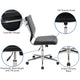 Black |#| Mid-Back Armless Black LeatherSoft Ribbed Executive Swivel Office Chair