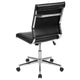 Black |#| Mid-Back Armless Black LeatherSoft Ribbed Executive Swivel Office Chair