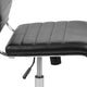 Black |#| Mid-Back Armless Black LeatherSoft Ribbed Executive Swivel Office Chair