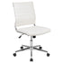 Mid-Back Armless LeatherSoft Contemporary Ribbed Executive Swivel Office Chair