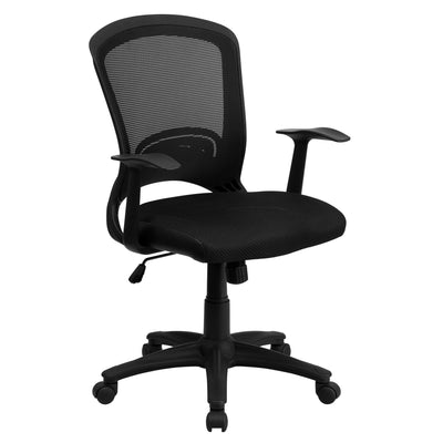 Mid-Back Designer Mesh Swivel Task Office Chair with Arms - View 1