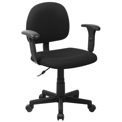 Mid-Back Fabric Swivel Task Office Chair with Adjustable Arms