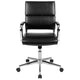 Black |#| Mid-Back Black LeatherSoft Contemporary Panel Executive Swivel Office Chair