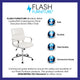 White |#| Mid-Back White LeatherSoft Contemporary Panel Executive Swivel Office Chair