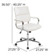 White |#| Mid-Back White LeatherSoft Contemporary Panel Executive Swivel Office Chair