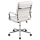 White |#| Mid-Back White LeatherSoft Contemporary Panel Executive Swivel Office Chair