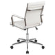 White |#| Mid-Back White LeatherSoft Ribbed Executive Swivel Office Chair - Desk Chair