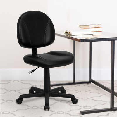 Mid-Back LeatherSoft Swivel Ergonomic Task Office Chair with Back Depth Adjustment