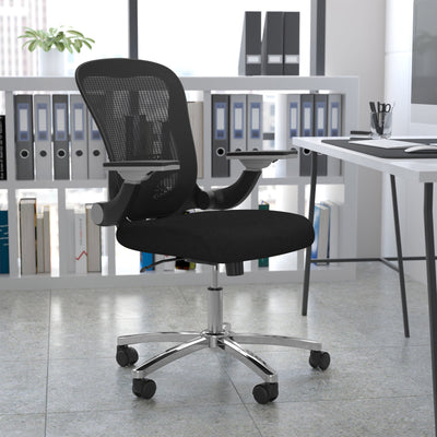 Mid-Back Mesh Executive Swivel Ergonomic Office Chair with Height Adjustable Flip-Up Arms