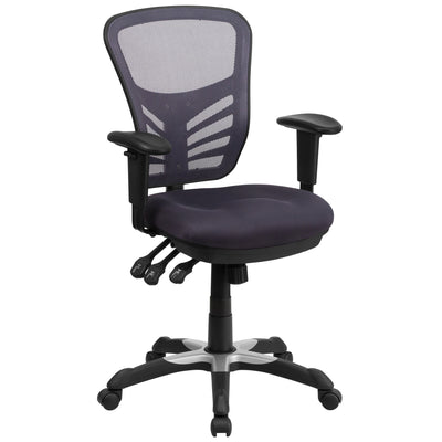 Mid-Back Mesh Multifunction Executive Swivel Ergonomic Office Chair with Adjustable Arms - View 1