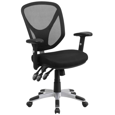 Mid-Back Mesh Multifunction Swivel Ergonomic Task Office Chair with Adjustable Arms - View 1