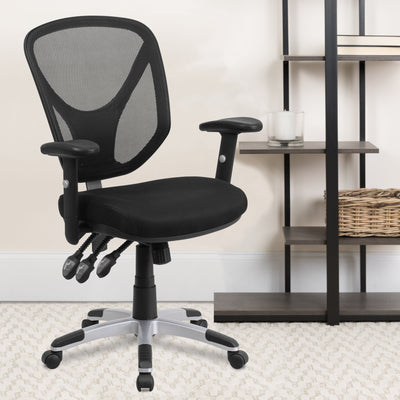 Mid-Back Mesh Multifunction Swivel Ergonomic Task Office Chair with Adjustable Arms