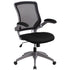 Mid-Back Mesh Swivel Ergonomic Task Office Chair with Gray Frame and Flip-Up Arms