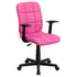 Mid-Back Quilted Vinyl Swivel Task Office Chair with Arms