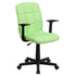 Mid-Back Quilted Vinyl Swivel Task Office Chair with Arms