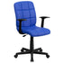 Mid-Back Quilted Vinyl Swivel Task Office Chair with Arms