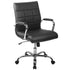 Mid-Back Vinyl Executive Swivel Office Chair with Chrome Base and Arms