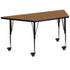 Mobile 29''W x 57''L Trapezoid Thermal Laminate Activity Table - Height Adjustable Short Legs