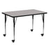 Mobile 30''W x 60''L Rectangular HP Laminate Activity Table - Standard Height Adjustable Legs