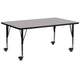 Gray |#| Mobile 30inchW x 72inchL Rectangular Grey HP Laminate Adjustable Activity Table