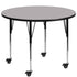 Mobile 48'' Round Thermal Laminate Activity Table - Standard Height Adjustable Legs
