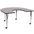 Mobile 60''W x 66''L Horseshoe Thermal Laminate Activity Table - Standard Height Adjustable Legs