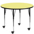 Mobile 60'' Round Thermal Laminate Activity Table - Standard Height Adjustable Legs